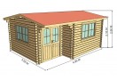 Casetta in legno Alpina Plus 20m² (5x4m), 44mm