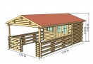 Casetta in legno Palma 21m² (3,5x6m), 44mm