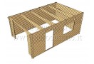 Garage in legno Modern compreso il portone 24m² (4x6m), 44 mm