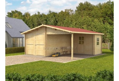 Garage in legno Plus 6x6m con officina 44mm