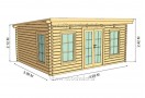 Casetta in legno Torino Plus 20m² (5x4m), 44mm