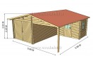 Garage in legno Plus 6x6m con officina 44mm